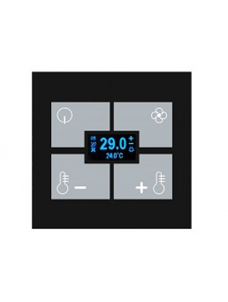 KNX Black Thermostat and Humidistat for 502 box BX-F-QBTU