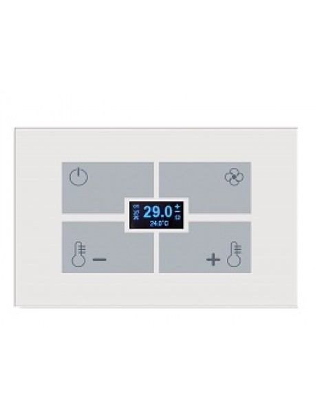 KNX White Thermostat and Humidistat for 503  box BX-F-RWTU