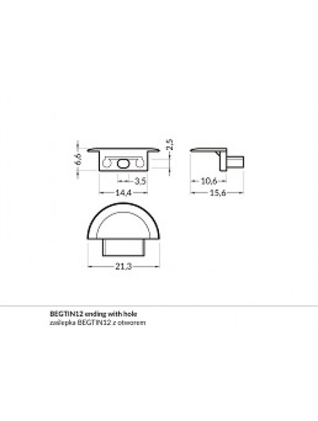 BEGTIN12 Chiusura con foro anodizzata (2 Pz)