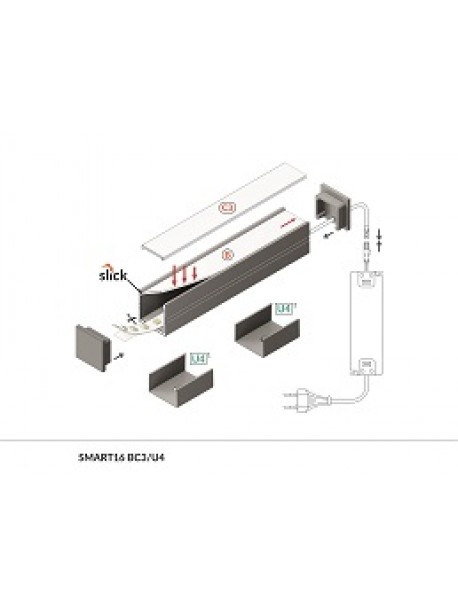 SMART16 Profilo Anodizzato 2 Metri